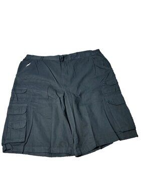 Boulder Creek Cargo Shorts Mens 44 Big Tall Black Cotton Khaki LL Outdoor y2K